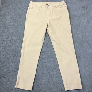 Lululemon ABC Pants Mens 36x32 Slim Fit Khaki Beige Classic Chino Stretch Golf